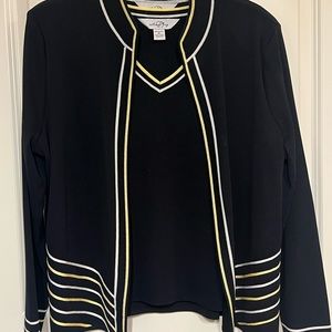 Ming Wang XL Black with Yellow and white pin stripe detail. Perfect condition